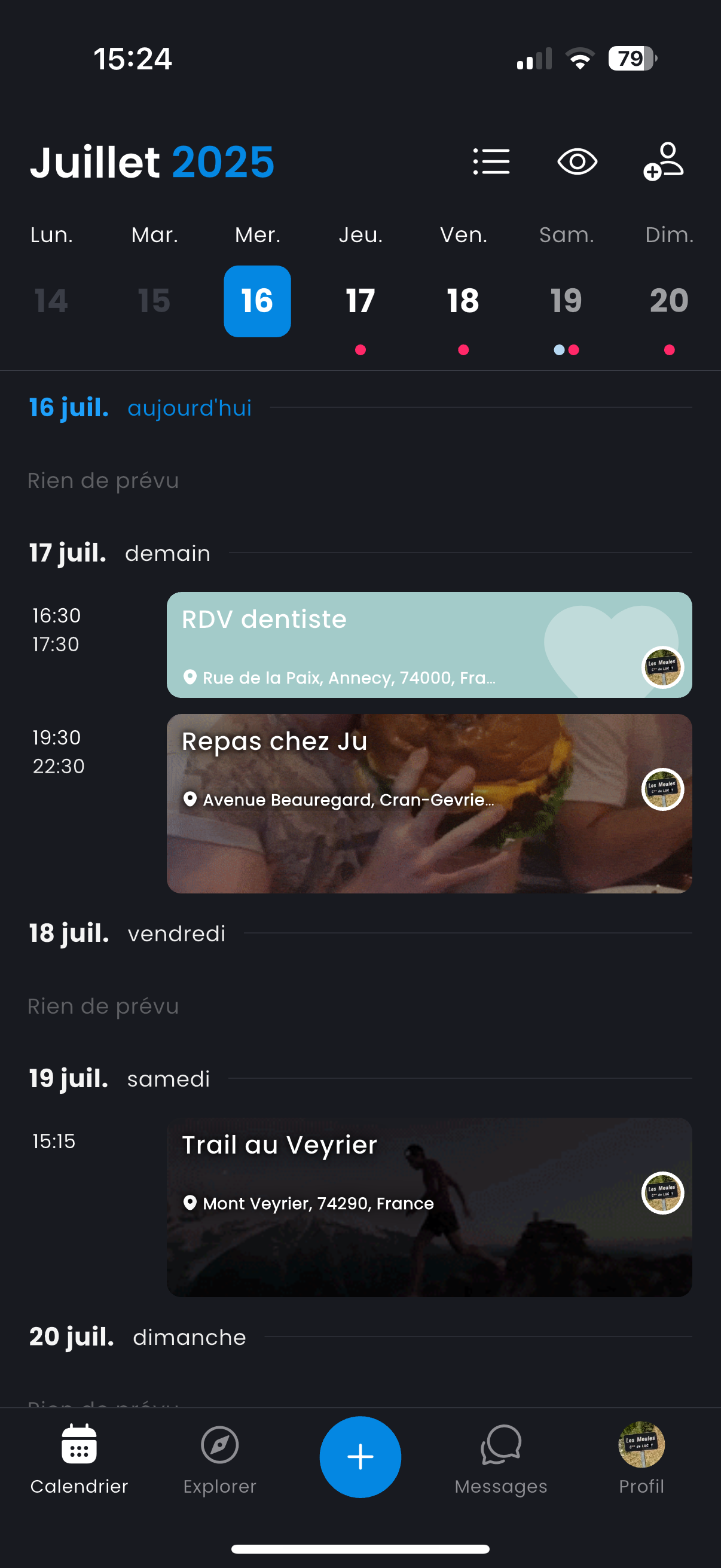 Calendrier app demo